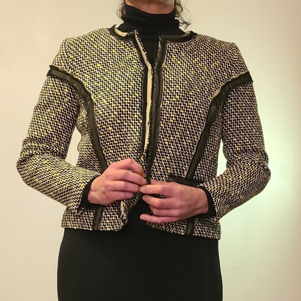 Milly New York tweed black and green jacket